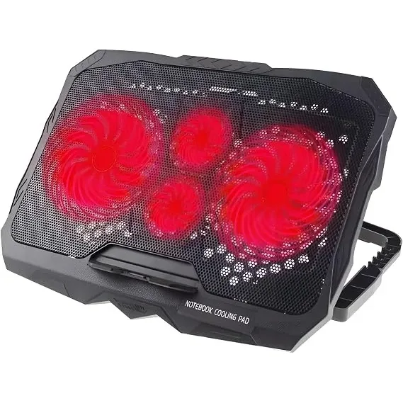 Base Enfriamiento S18 4 Ventiladores (2*14CM Y 2*7CM) LED Red 5V 2 Puertos USB