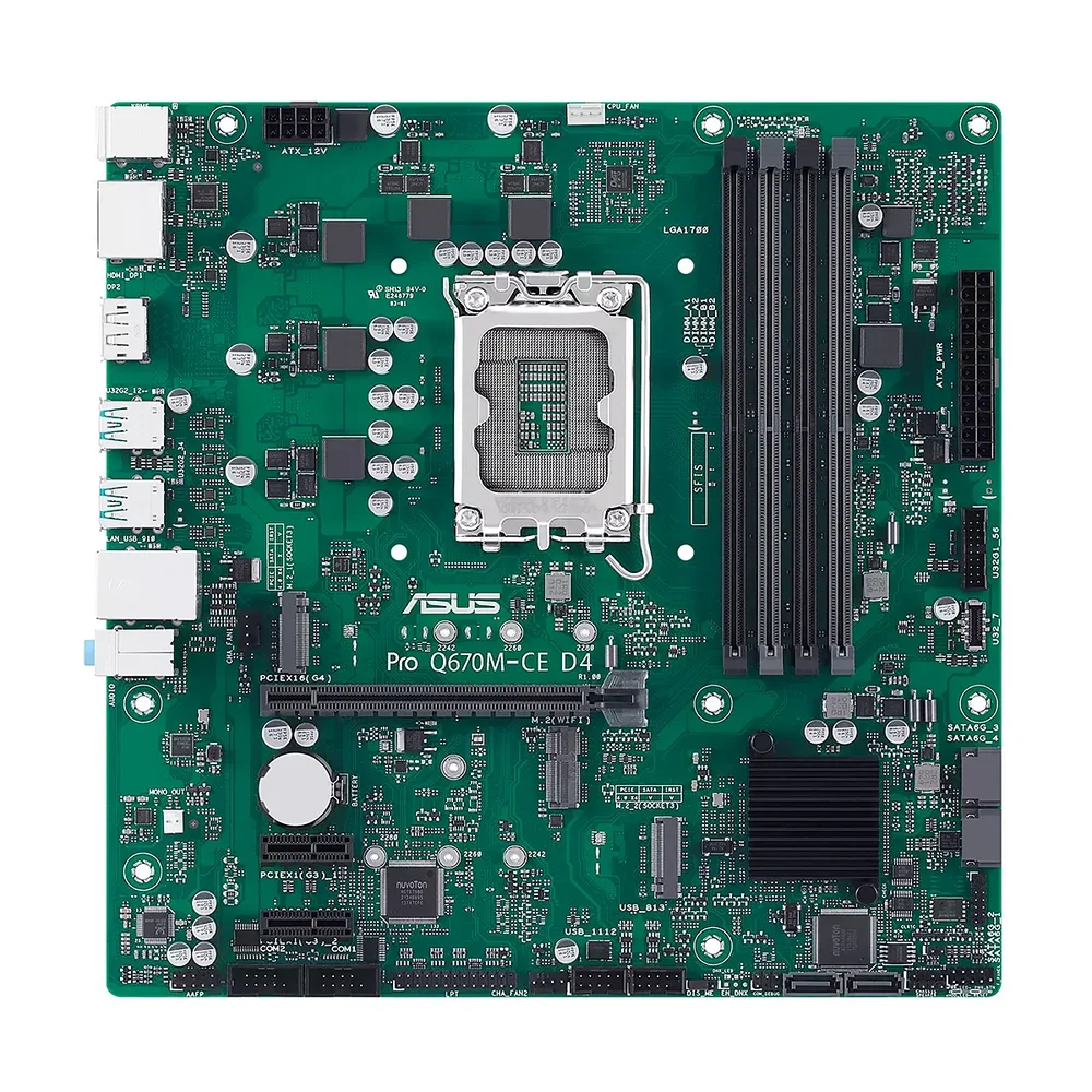 Mainboard ASUS PRO Q670M-CE D4-CSM 13VA-12VA LGA1700 4DDR4-3200 2DP HDMI 2M.2 6USB PCIE4.0 Matx