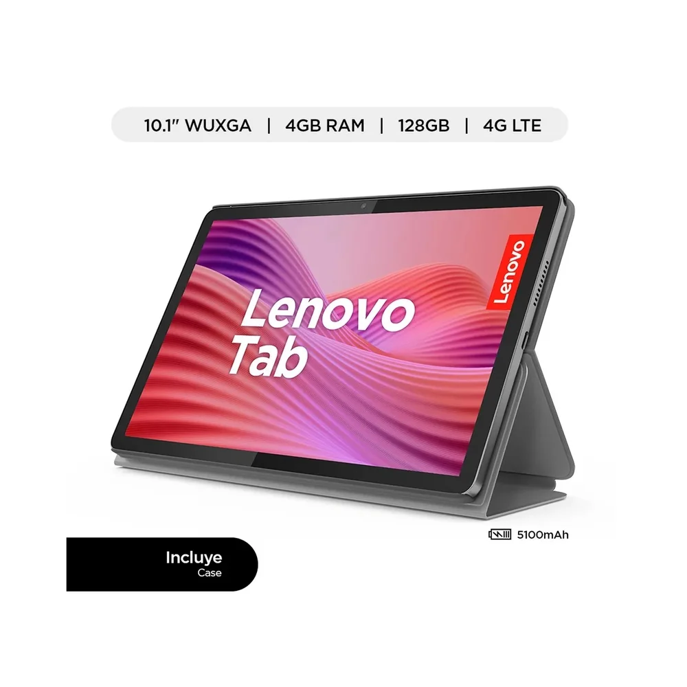 Tablet Lenovo Idea TAB 4G 10.1" Wuxga 4GB+128GB Incluye Carpeta Tipo Floenlioovo