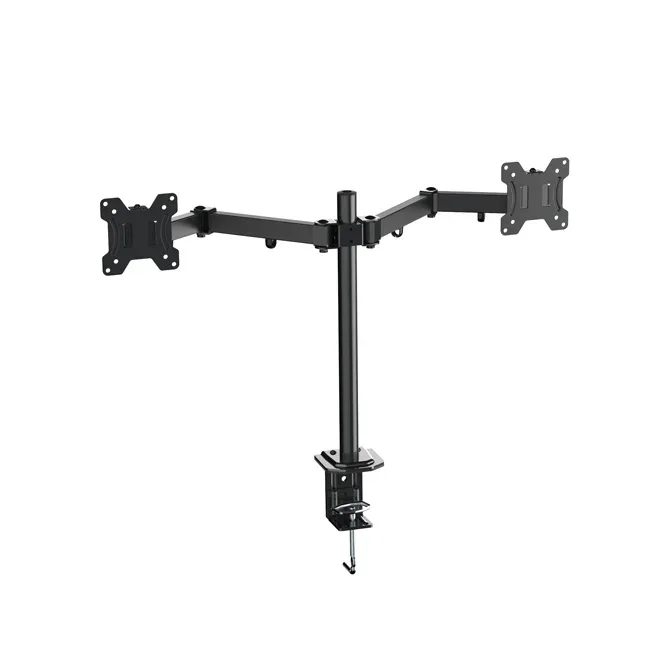 Soporte 2 Monitores M052 13" A 32" 8KG Por Brazo, Montaje En Escritorio, Abrazadera Tipo-c Negro