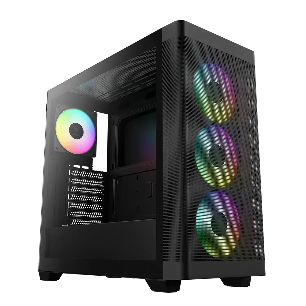 CASE GAMDIAS ATHENA M3 BLACK • Advanced Mesh Front Panel for Optimal Ventilation • Supports Dual