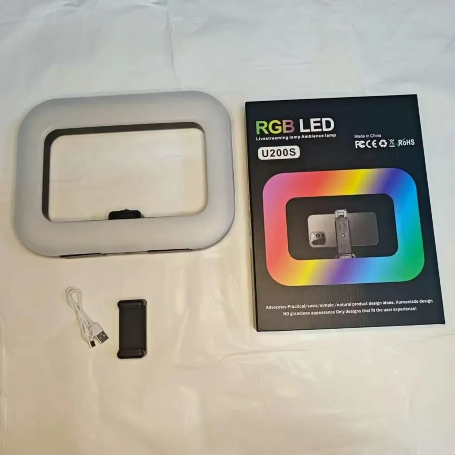 Aro de Luz LED RGB Rectangular U200S para Celular