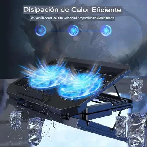 VENTILADOR PARA LAPTOP XTRIKE ME FN 818 IMP Potente refrigeración gracias a 2 ventiladores