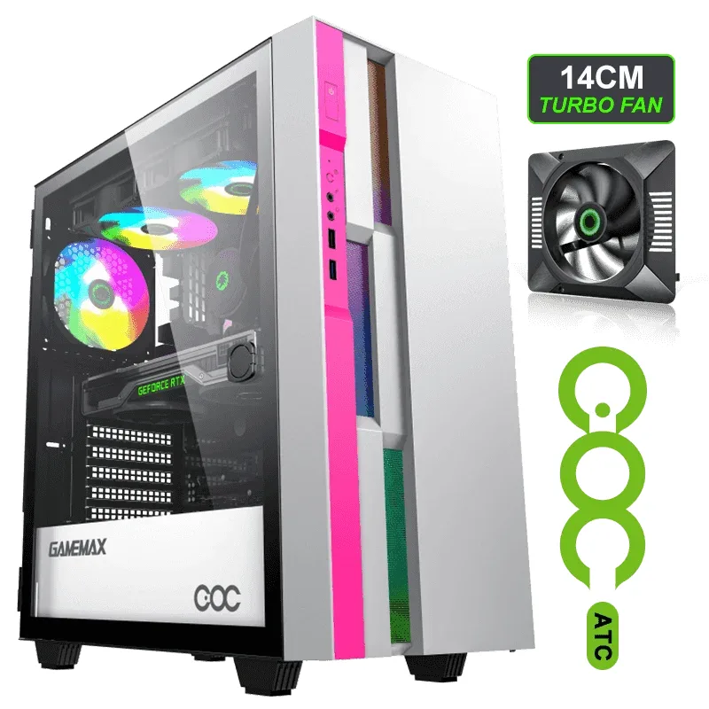 Case GAMEMAX Brufen C3 Wp ATX USB 3.0/2.0 Fan Post 1*12CM ARGB + Coc 1*14CM, Lat. Vidrio Temp Y
