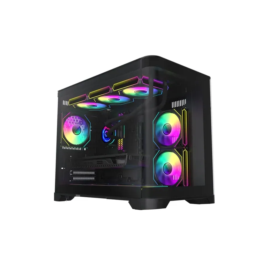 Case GAMEMAX Hype-a BK ATX USB 3.0/2.0 Fan ARGB (post. 1*12CM, Lat. 3*12CM) Panoramico Lat Y Front