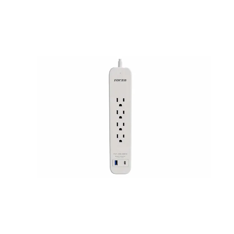 Regleta Forza Protector 1625W / 500J, 4 Tomas - 1 USB A - 1 USB C 120V / 240V