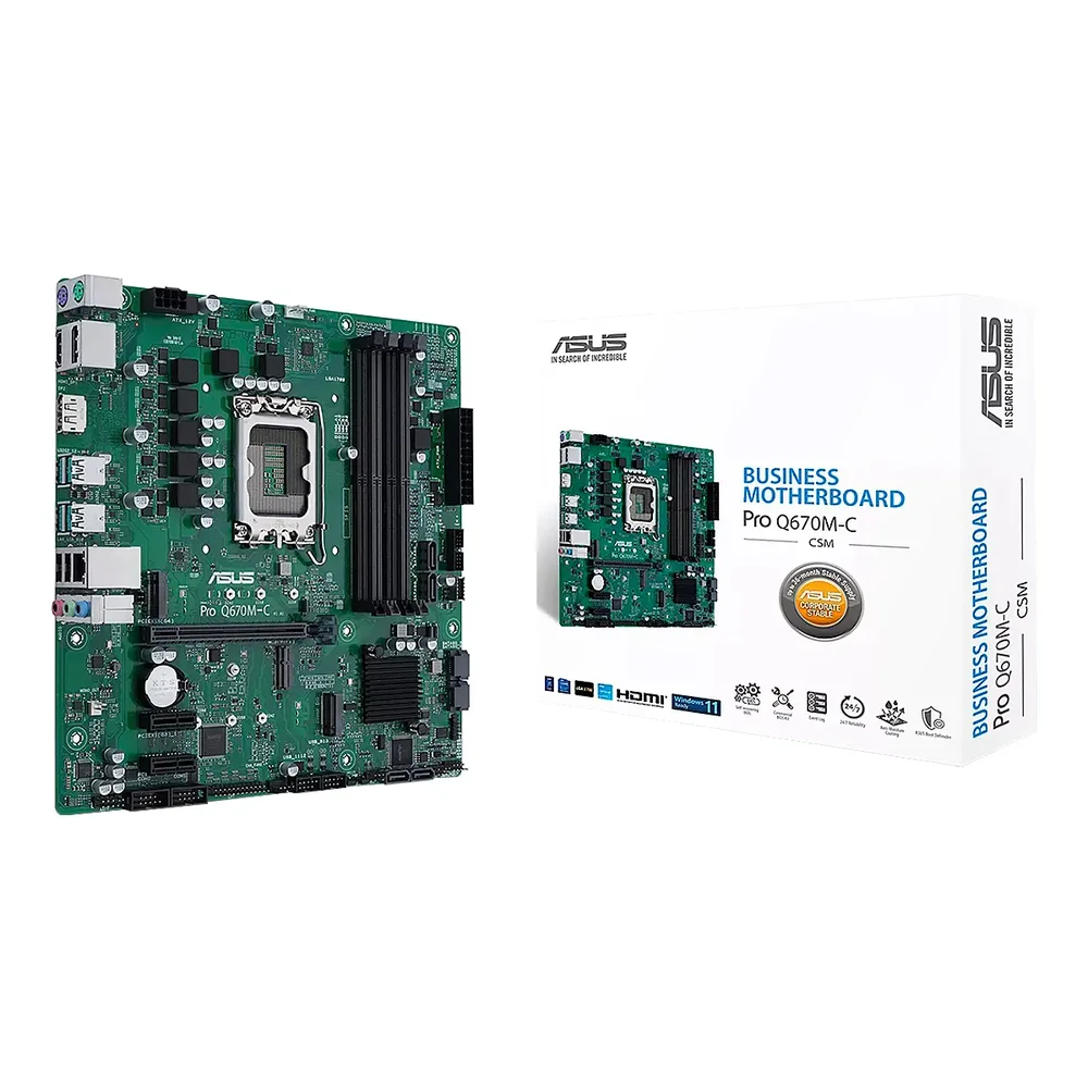 Mainboard ASUS PRO Q670M-C-CSM 13VA-12VA LGA1700 4DDR5-5600 2DP HDMI 2M.2 6USB PCIE4.0 Matx