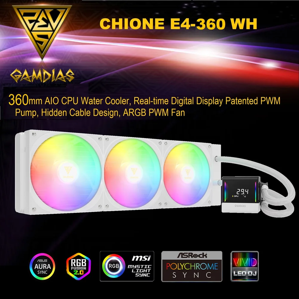 Enfriamiento Liquido Gamdias Chione E4 360 White D