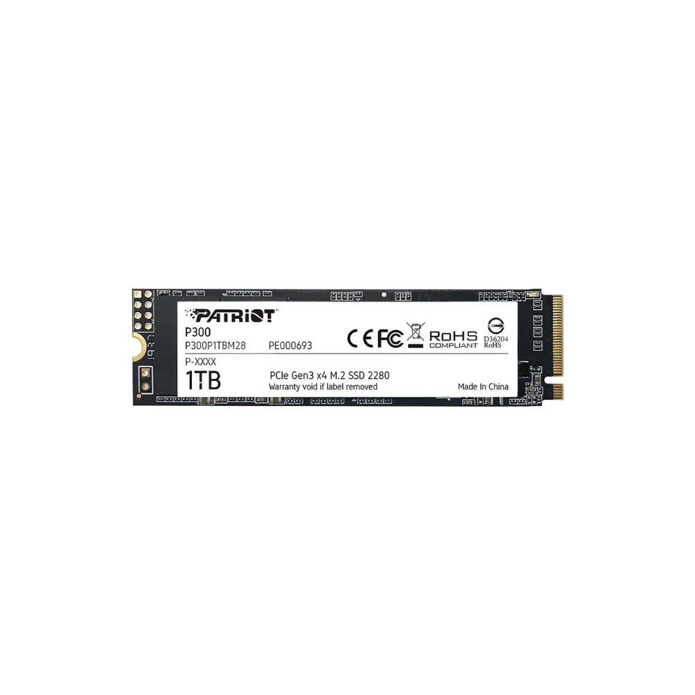 Disco solido Patriot P300 1TB M.2 NVMe PCIe Gen 3.0 x 4