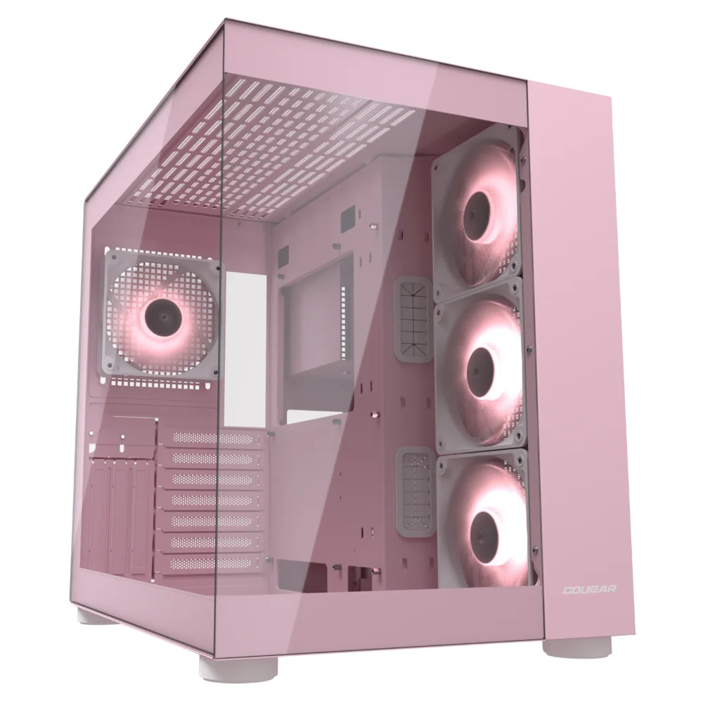 Case Cougar Gamer FV150 RGB vidrio templado Mid-Tower no incluye fuente de poder rosado