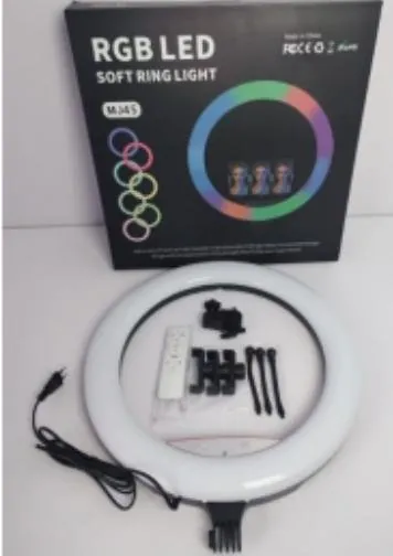 Aro de Luz LED RGB 18 Pulgadas con Control Remoto