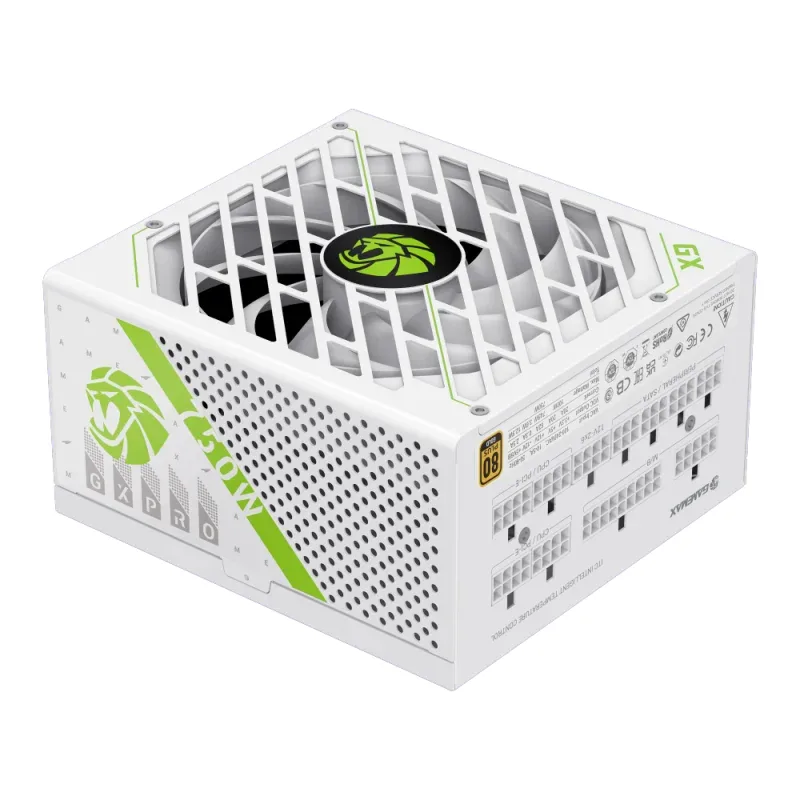 Fuente De Poder GAMEMAX 750W GX-750 Pro WH Full-modular 80+ Gold Fan 12CM 100-240V ATX3.1 PCIE5.1