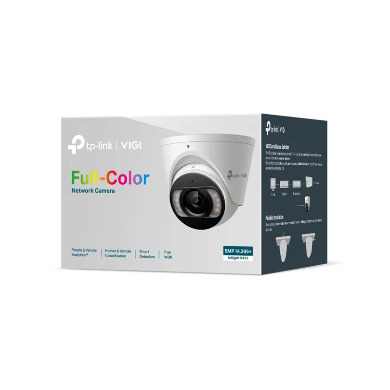 Cámara TP-Link Vigi Insight S455 2.8MM / Full Color / 5MP / Analisis De Personas Y Vehiculos / POE