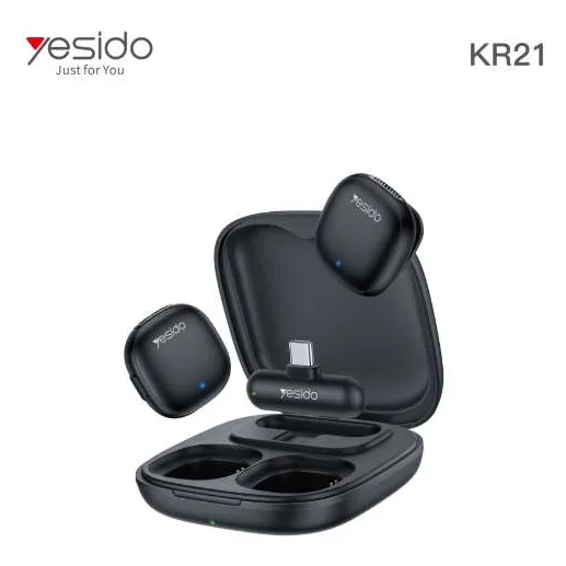 Micrófono de solapa inalámbrico con IA Yesido KR21 USB-C