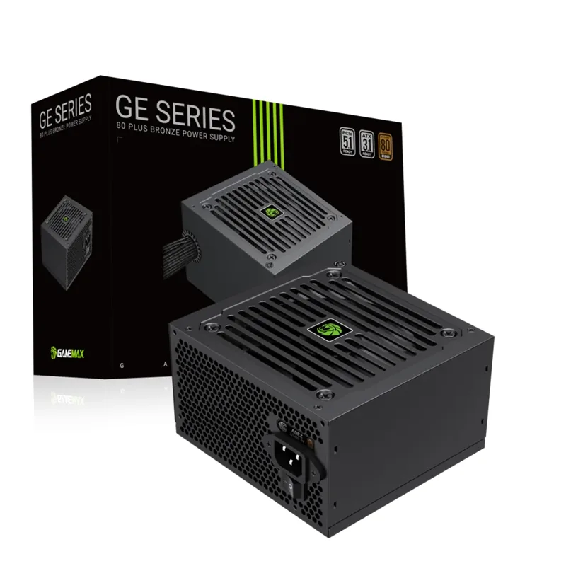 Fuente De Poder GAMEMAX 750W GE-750 BK Bronze 80 Plus 110-230 V ATX 3.1 Y PCIE 5.1 Fan 12CM
