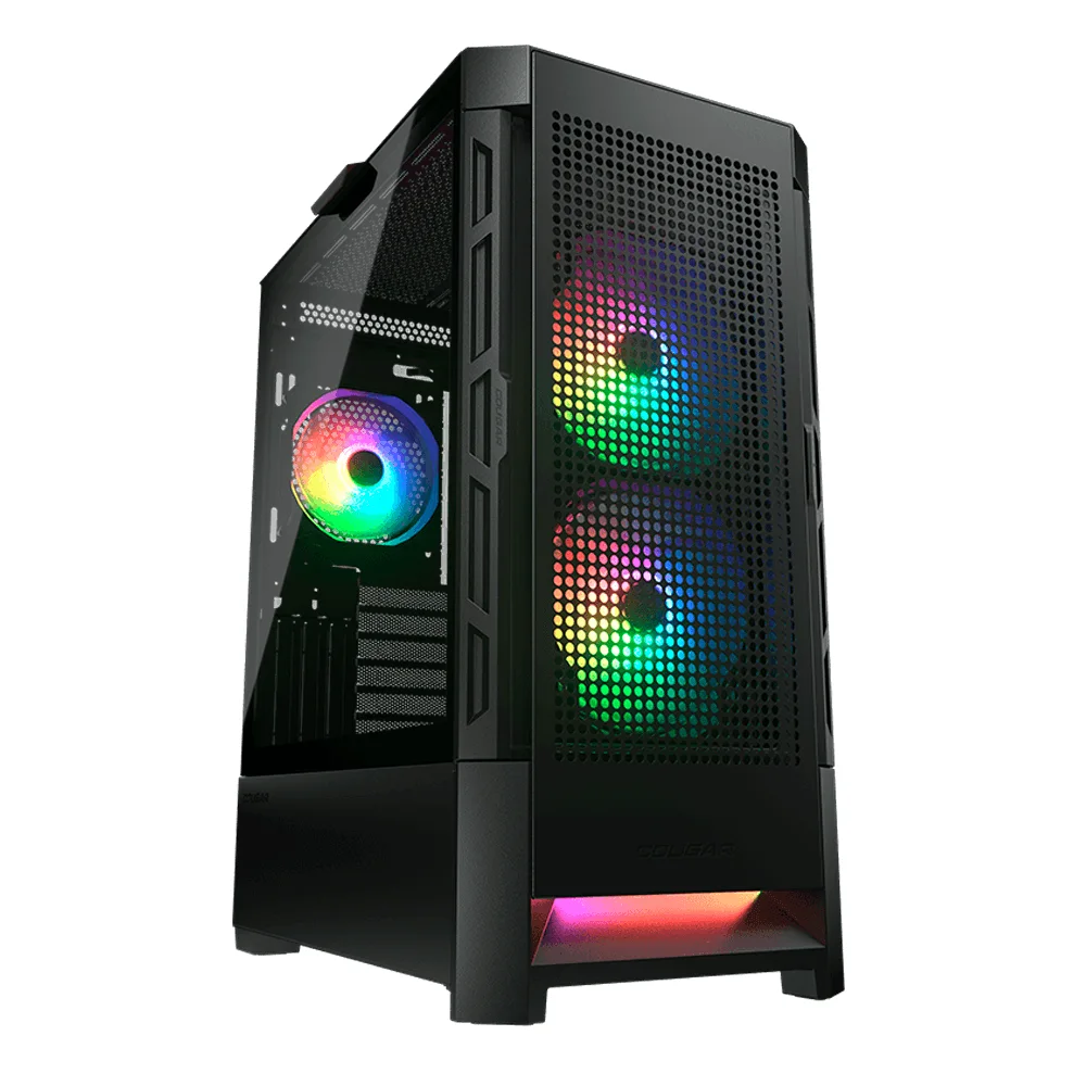 Case Cougar Gamer Airface RGB vidrio templado Mid-Tower no incluye fuente de poder negro
