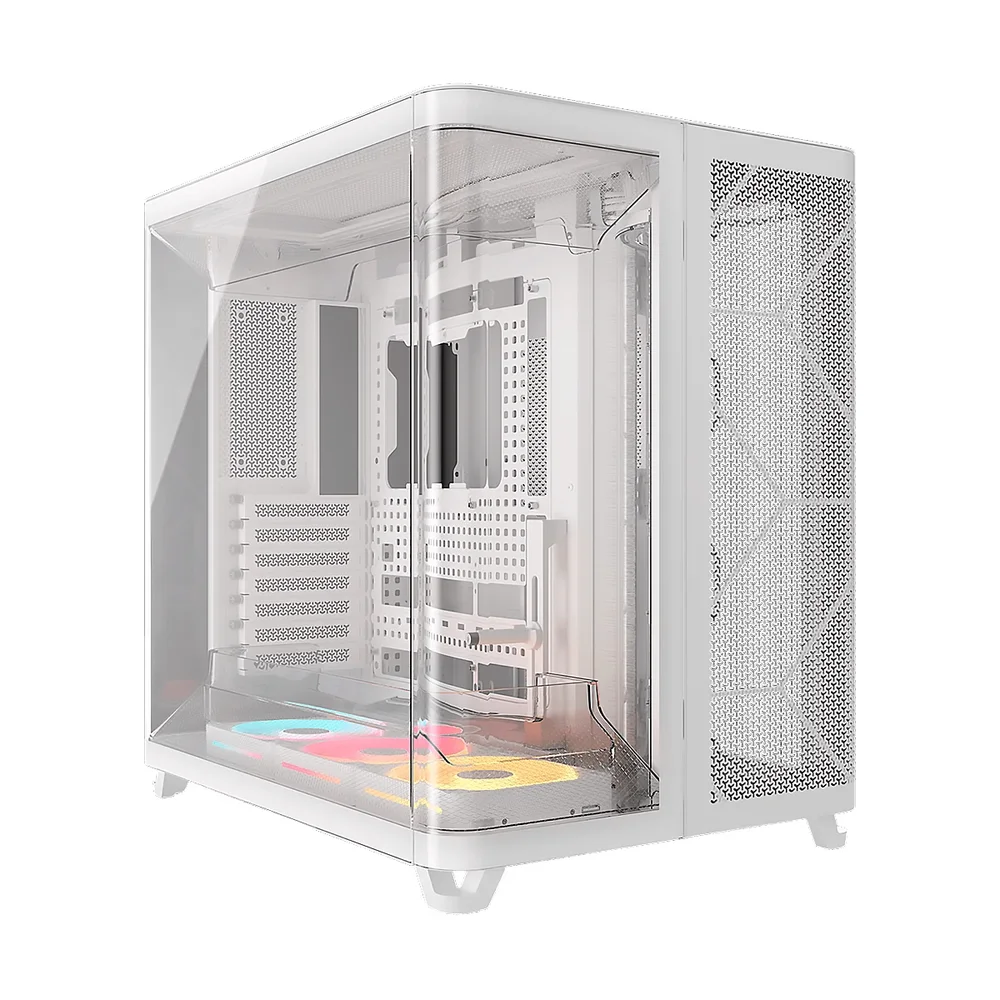Case Corsair ATX Triple Cámara AIR 5400 Lx-r RGB iCUE Link Tempered 2USB3.2 HD-Audio Mid-Tower White