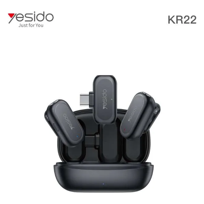 Micrófono de solapa con IA Yesido KR22 USB-C