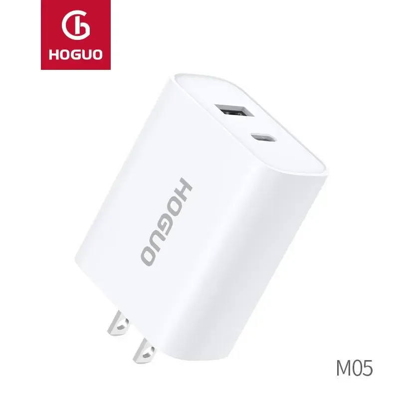 Cargador doble Hoguo M05 PD 20W + QC3.0 (USB-C + USB)