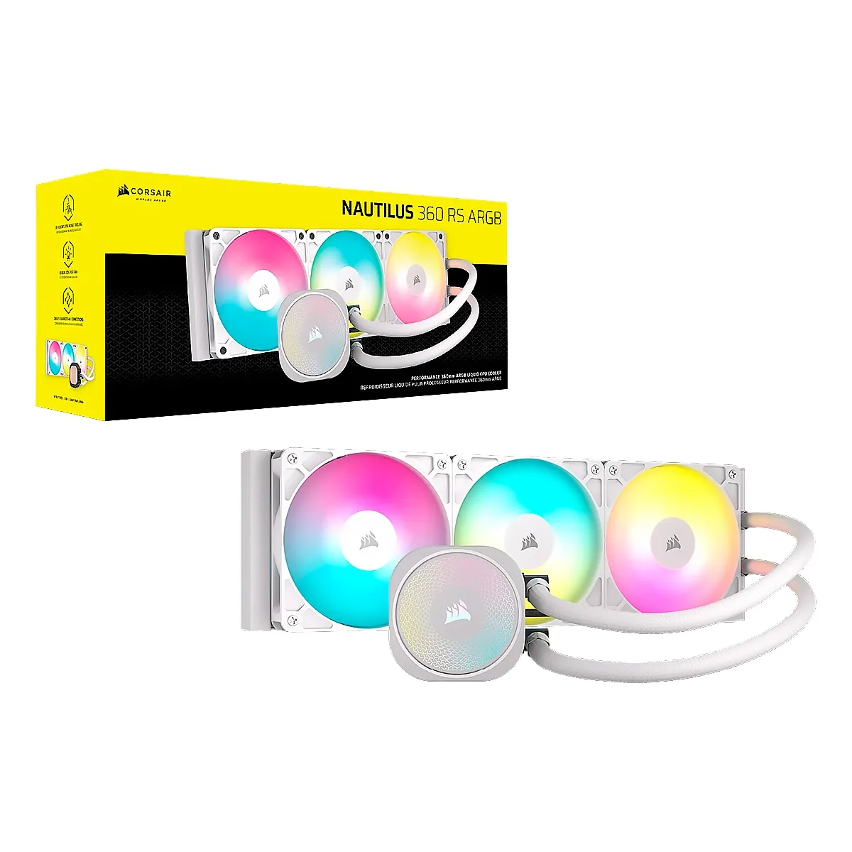 Cooler Corsair Nautilus 360mm RS ARGB for Intel 1851 Intel 1700 AMD-AM5 AMD-AM4 Blanco