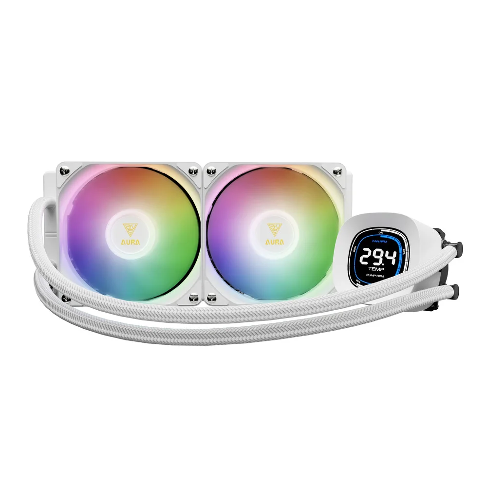 ENFRIAMIENTO LIQUIDO AURA GL240 LCD WHITE • 4" IPS LCD Display • Optimized Fluid Running System •