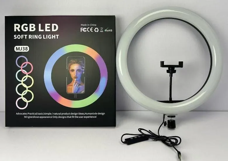 Aro de Luz LED RGB 16 Pulgadas con Soporte para Celular