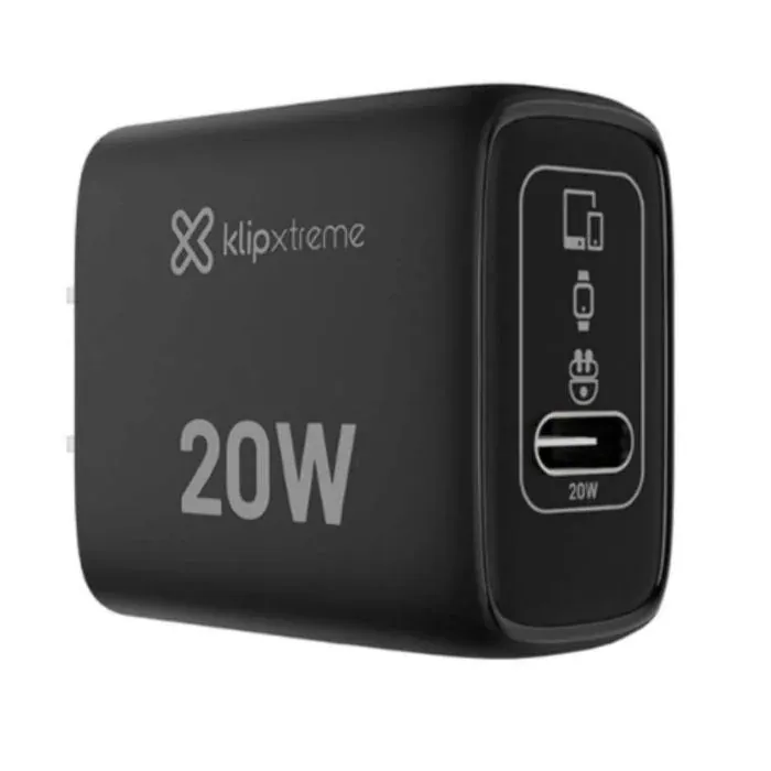 Cargador de pared klip xtreme usb-c 20W carga rapida